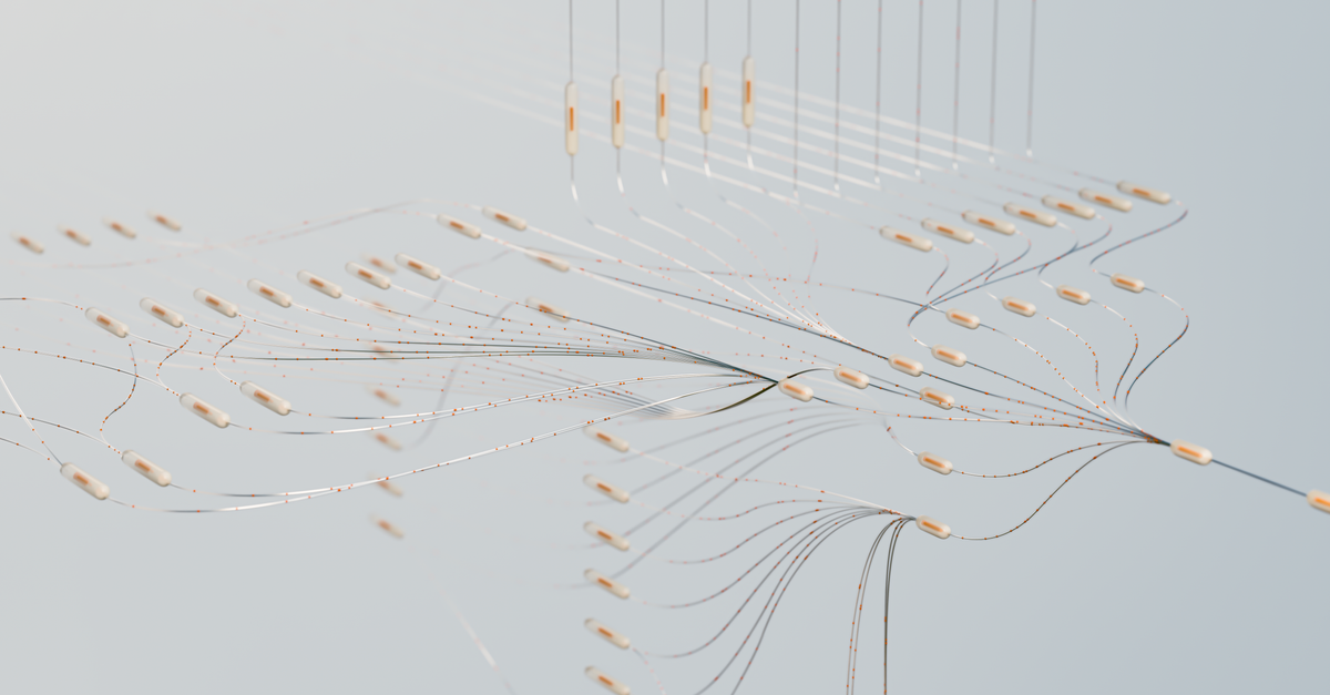 Elegant 3D visualization of neural networks showcasing abstract connections in a digital space.